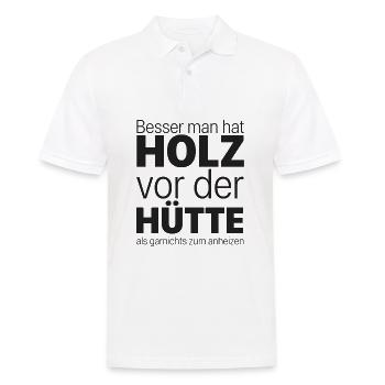 Holz vor der Hütte - Männer Poloshirt - Weiß - Vorne - Kai (181cm)