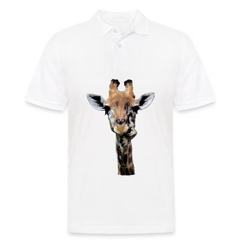 witzige Giraffe, die gerade kaut - Männer Poloshirt - Weiß - Vorne - Kai (181cm)