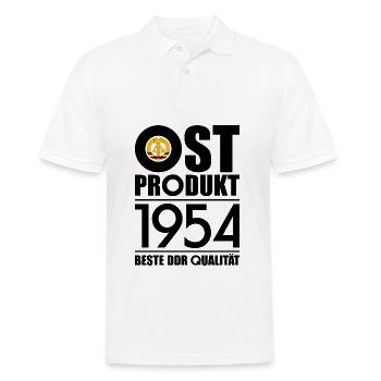 72. GEBURTSTAG OSSI OSTPRODUKT 1954 DDR - Männer Poloshirt - Weiß - Vorne - Kai (181cm)