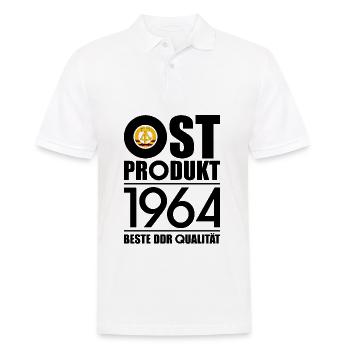 62. GEBURTSTAG OSSI OSTPRODUKT 1964 DDR - Männer Poloshirt - Weiß - Vorne - Kai (181cm)