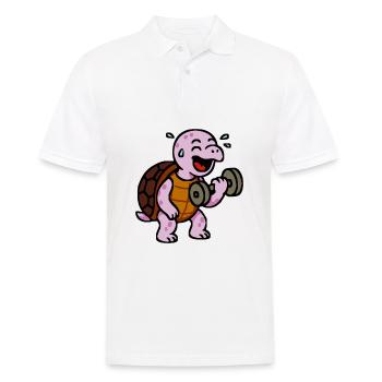 Rosa Schildkröte pink Mädchen - Männer Poloshirt - Weiß - Vorne - Kai (181cm)