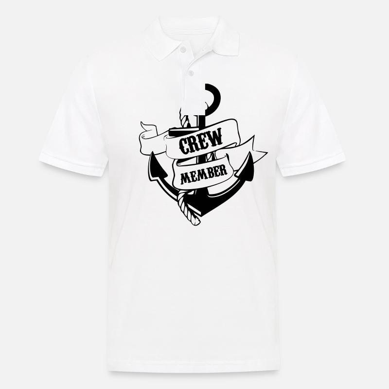 crew member anker 01 - Männer Poloshirt - Weiß