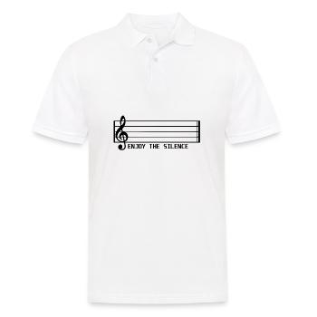 Geniesse die Ruhe Musiknote Shirt Geschenk Idee - Männer Poloshirt - Weiß - Vorne - Kai (181cm)