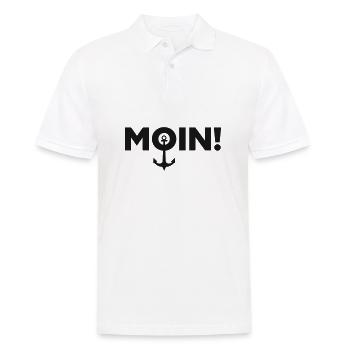 Moin mit Anker - Männer Poloshirt - Weiß - Vorne - Kai (181cm)