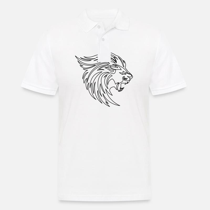 Löwe - Männer Poloshirt - Weiß