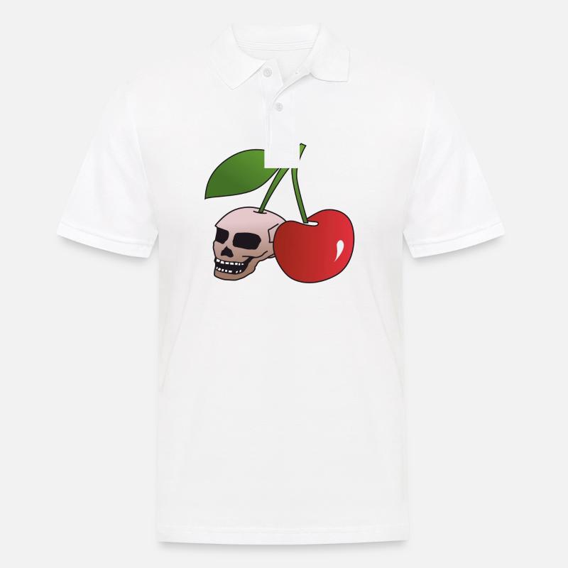 Totenkopf Kirsche - Männer Poloshirt - Weiß