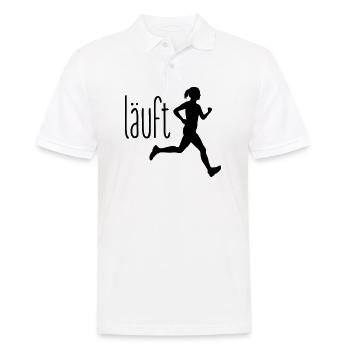 Jogging Frau läuft - Männer Poloshirt - Weiß - Vorne - Kai (181cm)