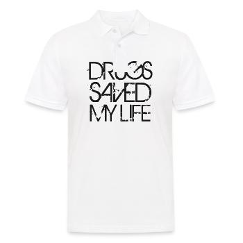 Les drogues ont sauvé ma chemise de déclaration de drogue drôle - Polo Homme - blanc - Devant - Kai (181cm)