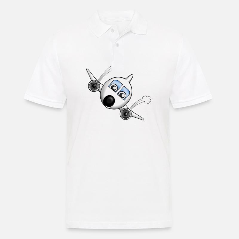 Flugzeug mit Gesicht - Männer Poloshirt - Weiß
