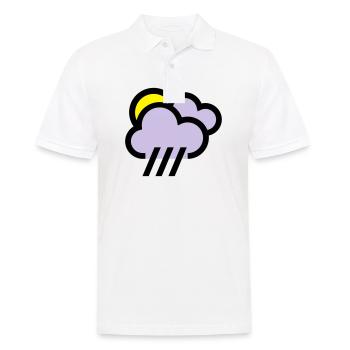 nuageux avec icône de chills icône météo - Polo Homme - blanc - Devant - Kai (181cm)