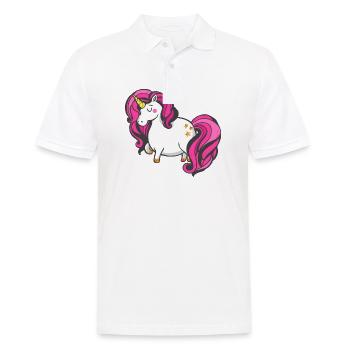 Unicorn Licorne Fille de Fille Paillettes - Polo Homme - blanc - Devant - Kai (181cm)