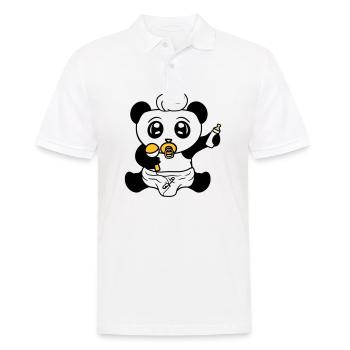 child baby rattle pacifier diaper little boy s - Men's Polo Shirt - white - Front - Kai (181cm)