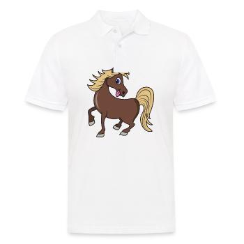 Poney cheval mignon - Polo Homme - blanc - Devant - Kai (181cm)