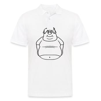 kreis ball mann fett dick clipart comic cartoon lu - Männer Poloshirt - Weiß - Vorne - Kai (181cm)