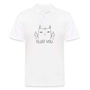 Fluff du sarkastische Katze - Männer Poloshirt - Weiß - Vorne - Kai (181cm)