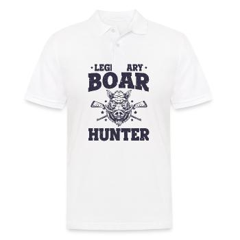 Légendaire Boar Hunter Hog Pig Vintage Funny Boar - Polo Homme - blanc - Devant - Kai (181cm)