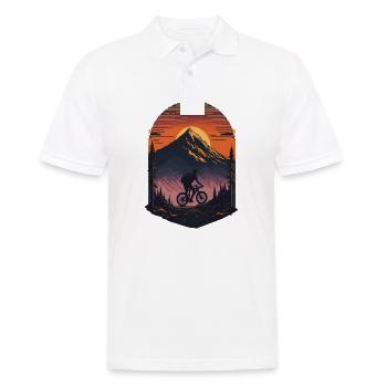 Retro-Bike in den Bergen - Männer Poloshirt - Weiß - Vorne - Kai (181cm)