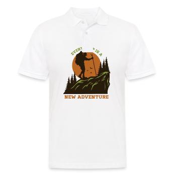 Chaque étape est une nouvelle aventure - Polo Homme - blanc - Devant - Kai (181cm)