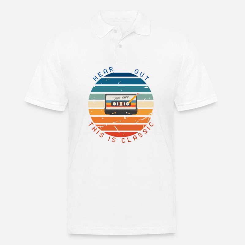 This is Classic Kassette Design - Männer Poloshirt - Weiß