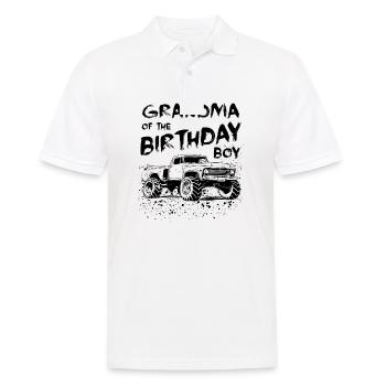 Mamie du garçon d’anniversaire Monster Truck Party - Polo Homme - blanc - Devant - Kai (181cm)