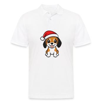 Beagle Hund Weihnachten - Männer Poloshirt - Weiß - Vorne - Kai (181cm)
