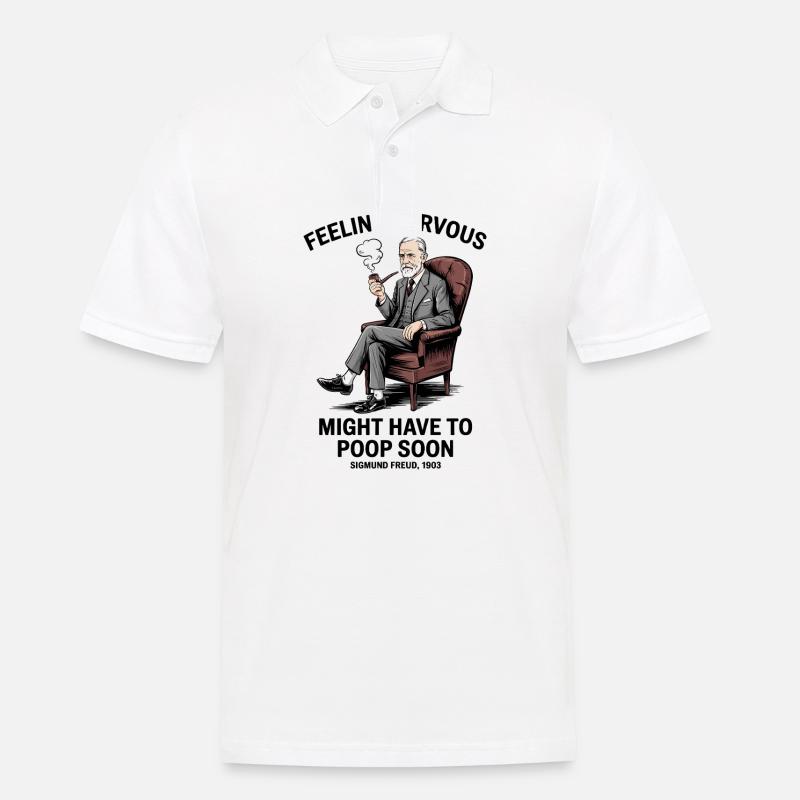 Sentirsi nervosi Devo fare la cacca presto Sigmund Freud - Polo da uomo - bianco