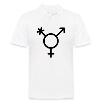 Transgender - Symbol für transsexuelle - Männer Poloshirt - Weiß - Vorne - Kai (181cm)