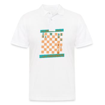 Le mouvement ORANGE ... et CHECKMATE - bretelles - Polo Homme - blanc - Devant - Kai (181cm)