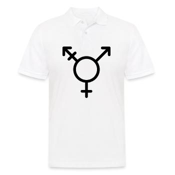 Transgender Symbol trans, transsexuell - Männer Poloshirt - Weiß - Vorne - Kai (181cm)