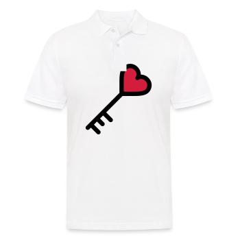 la clé du coeur de la Saint Valentin - Polo Homme - blanc - Devant - Kai (181cm)
