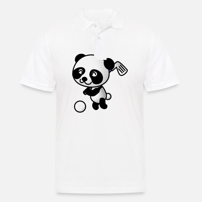 Golf Panda Golfbär Golfprofi - Männer Poloshirt - Weiß