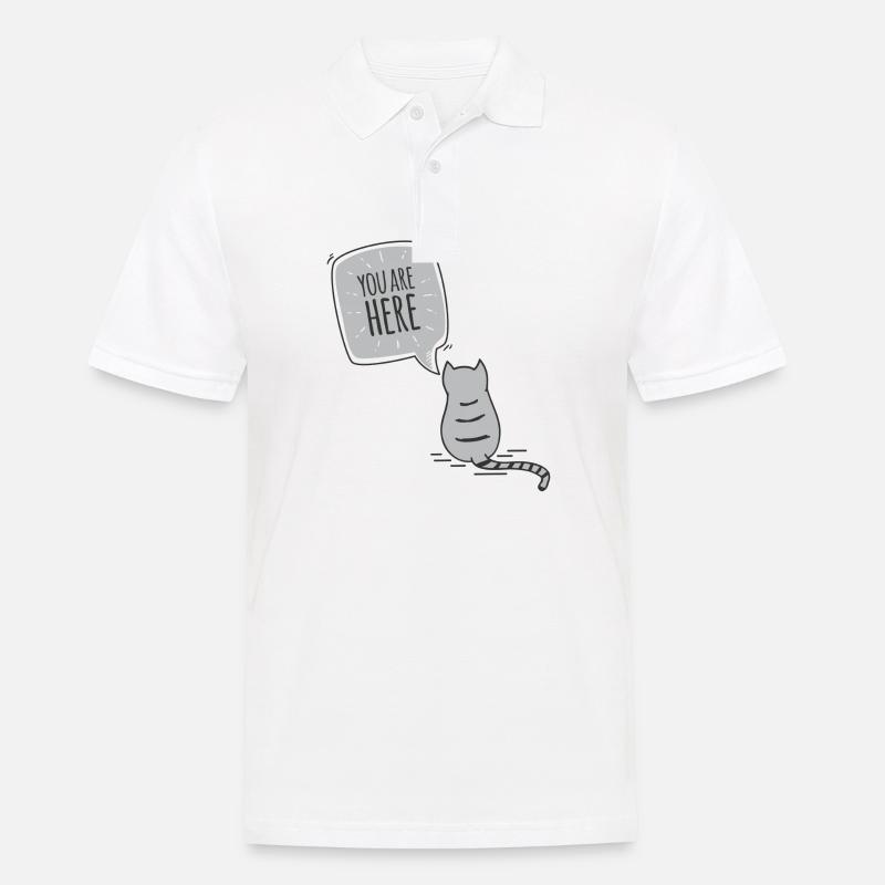 Katze - Männer Poloshirt - Weiß