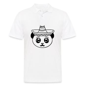 bouclier tête mexique mexicain sombrero chapeau moustache - Polo Homme - blanc - Devant - Kai (181cm)