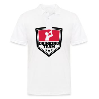 schild wappen cool logo text alkohol b - Männer Poloshirt - Weiß - Vorne - Kai (181cm)