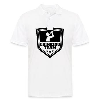 schild wappen cool logo text alkohol b - Männer Poloshirt - Weiß - Vorne - Kai (181cm)