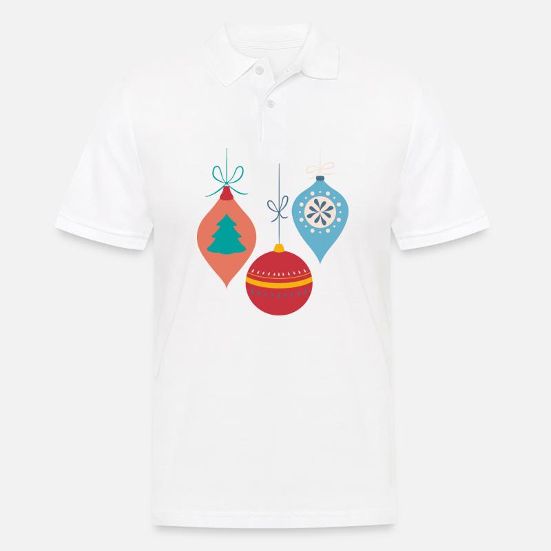 Weihnachtskugeln - Männer Poloshirt - Weiß