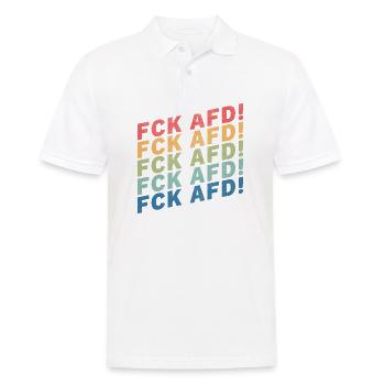 FCK AFD - Männer Poloshirt - Weiß - Vorne - Kai (181cm)
