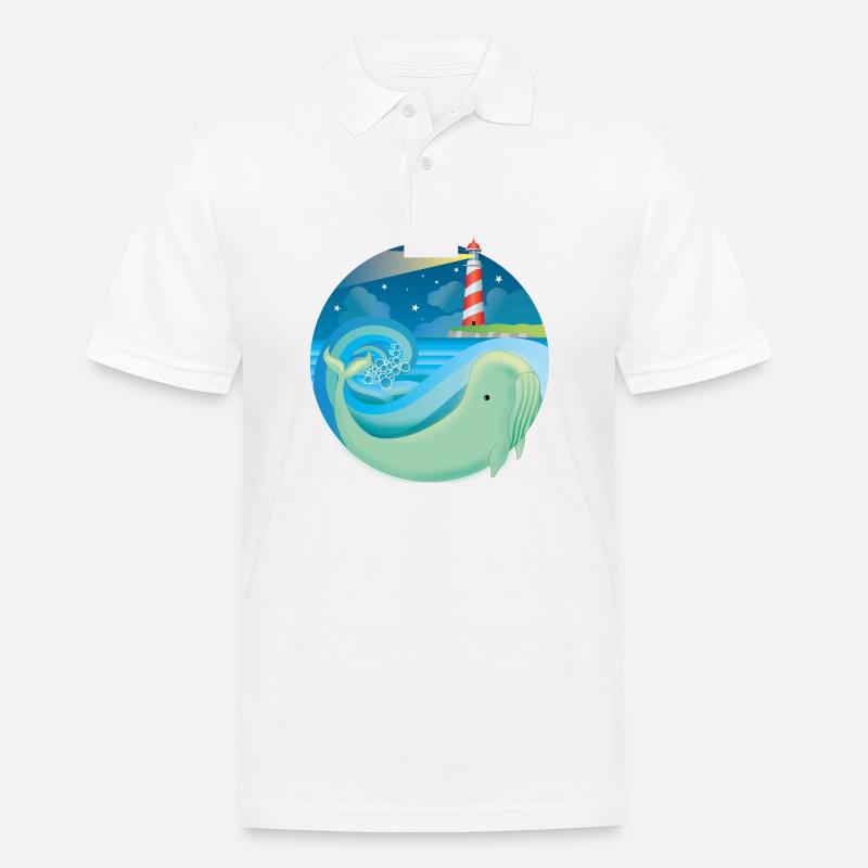 Wal - Männer Poloshirt - Weiß