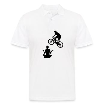 Joga und Fahrrad - Männer Poloshirt - Weiß - Vorne - Kai (181cm)