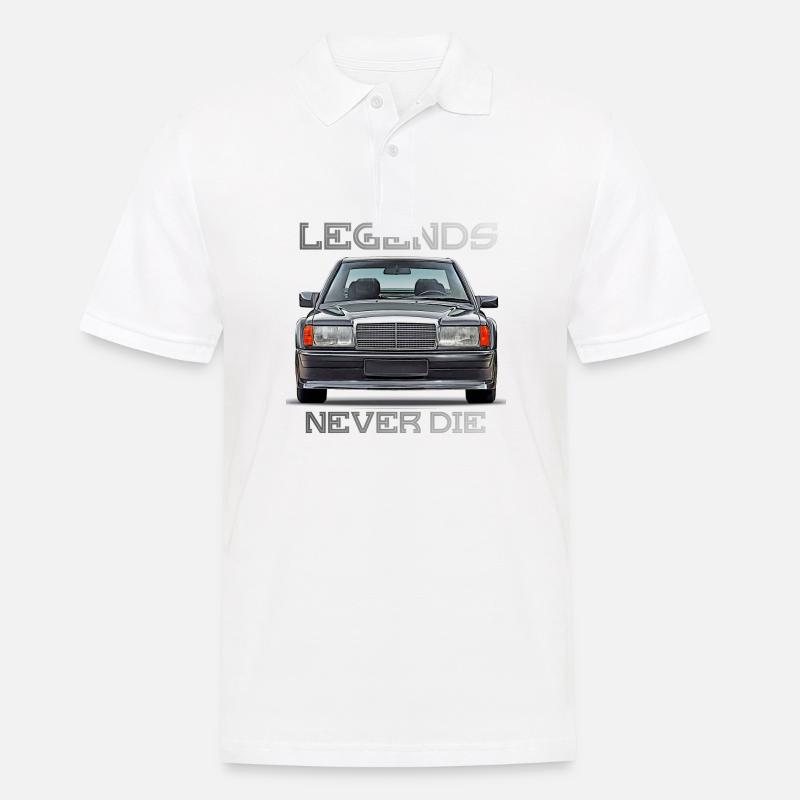 W201 190E legends never die - Männer Poloshirt - Weiß