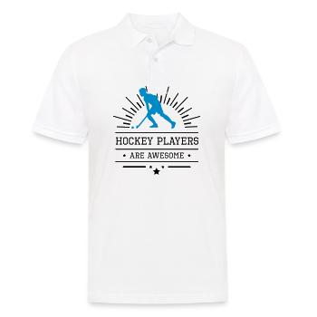 Hockey players are awesome, blue - Men's Polo Shirt - white - Front - Kai (181cm)