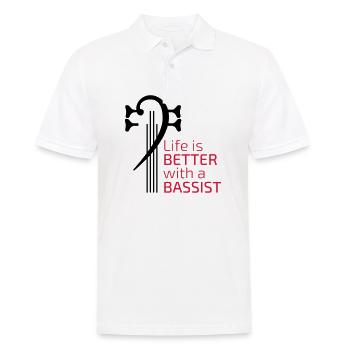 Life is better with a bassist - Men's Polo Shirt - white - Front - Kai (181cm)