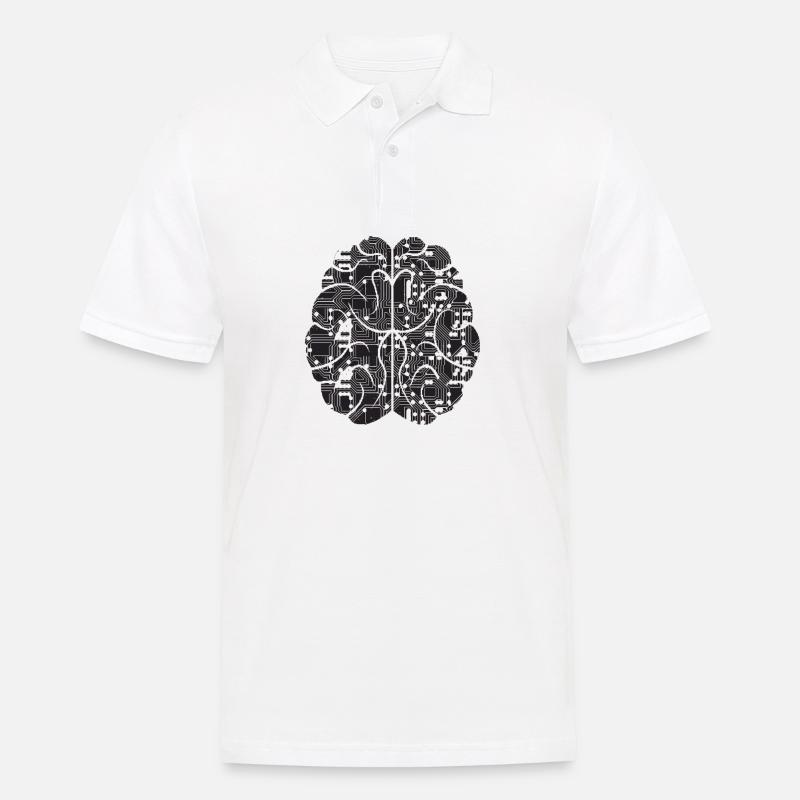 Computer PC brain logo design - Men's Polo Shirt - white