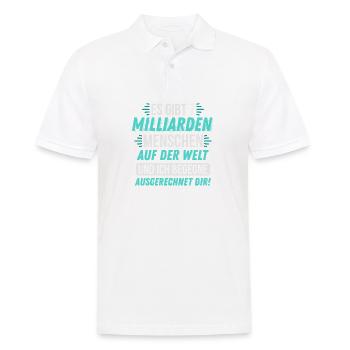 Milliarden Menschen und ich begegne dir! geschenk - Männer Poloshirt - Weiß - Vorne - Kai (181cm)