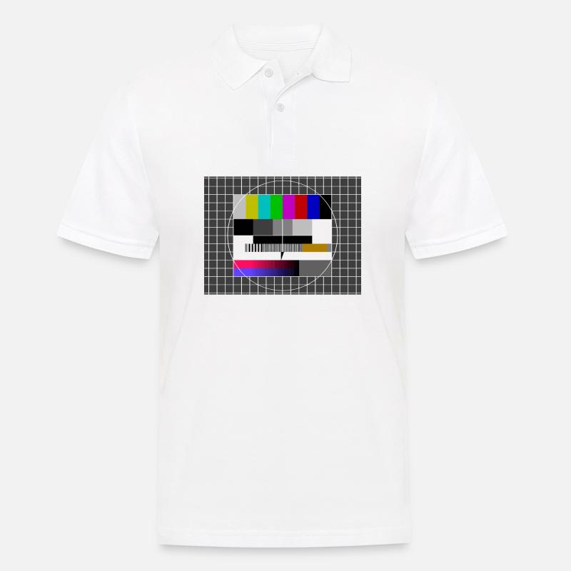 Testbild - Retro - Männer Poloshirt - Weiß