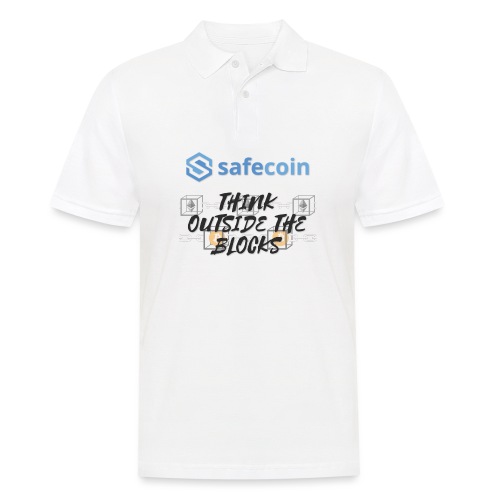 SafeCoin; Think Outside the Blocks (black + blue) - Men's Polo Shirt