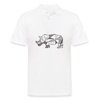 Rhino geometric - Men's Polo Shirt - white - Front - Kai (181cm)