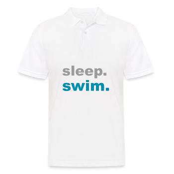 Eating, sleeping, swimming! - Gift - Men's Polo Shirt - white - Front - Kai (181cm)