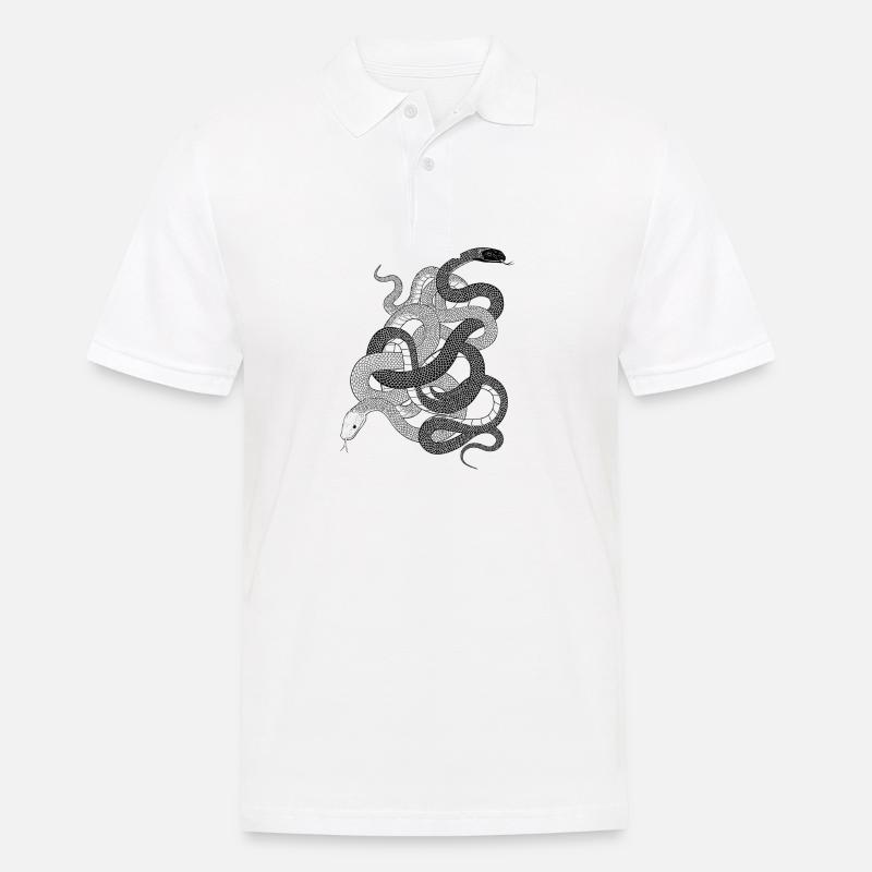 Schlangen Geschenk python anaconda snake - Männer Poloshirt - Weiß