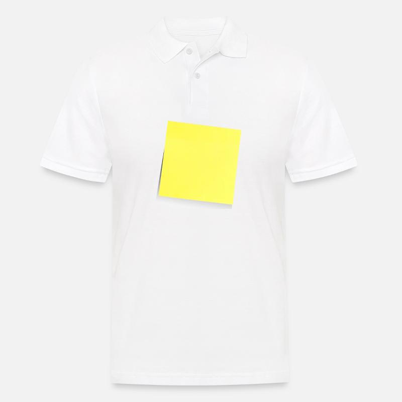 note jaune , adhésif , sticky note - Polo Homme - blanc